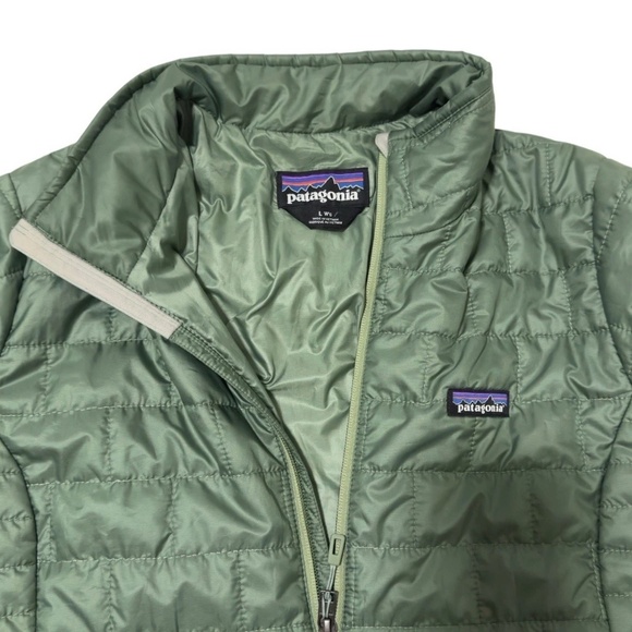 Patagonia Nano Puff Jacket Womens Large Green Primaloft Full Zip Outdoor Hiking - Picture 8 of 8